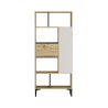 Bookcase Rebecca Mobili Kanak 163,5x72x25 Chipboard PVC Light Oak Dark Grey Modern