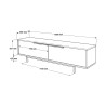 TV-Schrank Rebecca Mobili Puka 45x160x35,5 Spanplatte Eisen Hell Eiche Dunkelgrau Modern