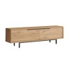 TV-meubel Rebecca Mobili Puka 45x160x35,5 Spaanplaat IJzer Licht Eiken Donkergrijs Modern