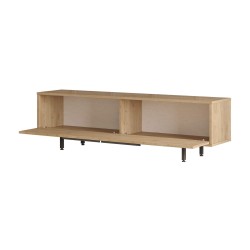 Mueble de TV Rebecca Mobili Puka 45x160x35,5 Tablero de partículas Hierro Roble Claro Gris Oscuro Moderno