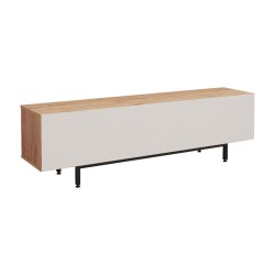 Mueble de TV Rebecca Mobili Puka 45x160x35,5 Tablero de partículas Hierro Roble Claro Gris Oscuro Moderno