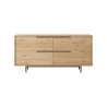 Lage kast Rebecca Mobili Badam 74,5x160x44,5 Spaanplaat IJzer Licht Eiken Donkergrijs Modern