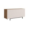 Lage kast Rebecca Mobili Badam 74,5x160x44,5 Spaanplaat IJzer Licht Eiken Donkergrijs Modern