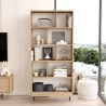 Boekenkast Rebecca Mobili Tola 175,5x84x29,5 Spaanplaat IJzer Licht Eiken Donkergrijs Modern