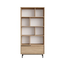 Bookcase Rebecca Mobili Tola 175,5x84x29,5 Chipboard Iron Light Oak Dark Grey Modern