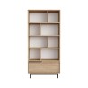 Libreria Rebecca Mobili Tola 175,5x84x29,5 Truciolato Ferro Rovere Chiaro Grigio Scuro Moderno