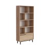 Bookcase Rebecca Mobili Tola 175,5x84x29,5 Chipboard Iron Light Oak Dark Grey Modern