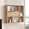 Wall shelf Rebecca Mobili Harad 81x90x22 Chipboard Light Oak Modern