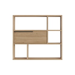 Wall shelf Rebecca Mobili Harad 81x90x22 Chipboard Light Oak Modern