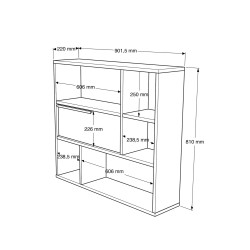 Wandplank Rebecca Mobili Harad 81x90x22 Spaanplaat  Licht Eiken Modern