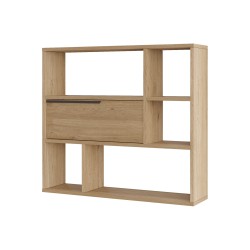 Wall shelf Rebecca Mobili Harad 81x90x22 Chipboard Light Oak Modern