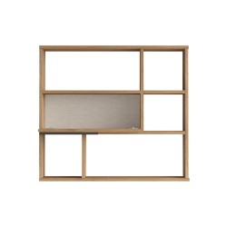 Wall shelf Rebecca Mobili Harad 81x90x22 Chipboard Light Oak Modern