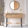 Entryway console Rebecca Mobili Hinoki 76x100x29,5 Chipboard Iron Light Oak Dark Grey Modern