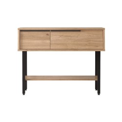 Halconsole Rebecca Mobili Hinoki 76x100x29,5 Spaanplaat IJzer Licht Eiken Donkergrijs Modern