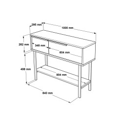 Entryway console Rebecca Mobili Hinoki 76x100x29,5 Chipboard Iron Light Oak Dark Grey Modern