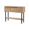 Entryway console Rebecca Mobili Hinoki 76x100x29,5 Chipboard Iron Light Oak Dark Grey Modern