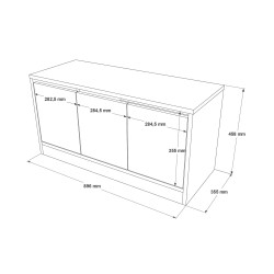 Shoe rack bench Rebecca Mobili Cocos 46x89,5x35,5 Chipboard Faux leather White Dark Grey Modern