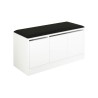 Shoe rack bench Rebecca Mobili Cocos 46x89,5x35,5 Chipboard Faux leather White Dark Grey Modern