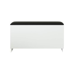 Shoe rack bench Rebecca Mobili Cocos 46x89,5x35,5 Chipboard Faux leather White Dark Grey Modern