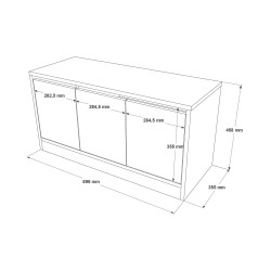 Shoe rack bench Rebecca Mobili Salasal 46x89,5x35,5 Chipboard Faux leather Light Oak Dark Grey Modern