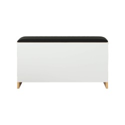 Shoe rack bench Rebecca Mobili Salasal 46x89,5x35,5 Chipboard Faux leather Light Oak Dark Grey Modern