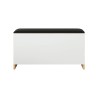 Shoe rack bench Rebecca Mobili Salasal 46x89,5x35,5 Chipboard Faux leather Light Oak Dark Grey Modern