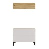 Schoenenrek en kapstok Rebecca Mobili Roka 68,5x90x35 Spaanplaat PVC Licht Eiken Donkergrijs Modern SET 2 stuks