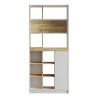 Boekenkast Rebecca Mobili Balal 170x75,5x25 Spaanplaat Wit Licht Eiken Modern