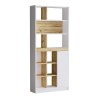 Bookcase Rebecca Mobili Balal 170x75,5x25 Chipboard White Light Oak Modern