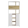 Libreria Rebecca Mobili Balal 170x75,5x25 Truciolato Bianco Rovere Chiaro Moderno