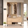 Halgarderobe Rebecca Mobili Giloy 178x112x33,5 Spaanplaat Glas Licht Eiken Donkergrijs Modern