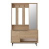 Entryway wardrobe Rebecca Mobili Giloy 178x112x33,5 Chipboard Glass Light Oak Dark Grey Modern