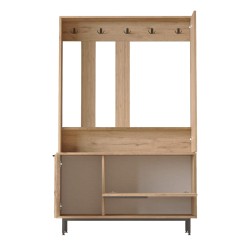 Eingangsgarderobe Rebecca Mobili Giloy 178x112x33,5 Spanplatte Glas Hell Eiche Dunkelgrau Modern