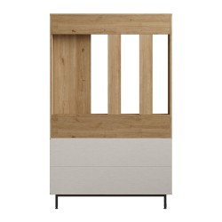 Guardaroba da Ingresso Rebecca Mobili Giloy 178x112x33,5 Truciolato Vetro Rovere Chiaro Grigio Scuro Moderno