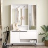 Guarda-roupa de entrada Rebecca Mobili Mikan 178x112x33,5 Aglomerado Vidro Branco Cinza Escuro Moderno