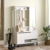 Entryway wardrobe Rebecca Mobili Mikan 178x112x33,5 Chipboard Glass White Dark Grey Modern