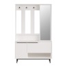 Guarda-roupa de entrada Rebecca Mobili Mikan 178x112x33,5 Aglomerado Vidro Branco Cinza Escuro Moderno