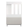 Guardaroba da Ingresso Rebecca Mobili Mikan 178x112x33,5 Truciolato Vetro Bianco Grigio Scuro Moderno