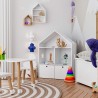 Rebecca Mobili Bibliothèque pour enfants Coffre à jouets en Bois Blanc 3 Etageres 2 Tiroirs Chambre d'enfant