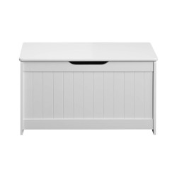 Rebecca Mobili Coffre de Rangement Banc avec Couvercle en bois pour Jouets Enfants Blanc