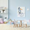 Rebecca Mobili Ensemble de Table et 2 Chaises pour Enfants en bois blanc Jeux de table