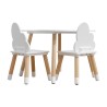 Rebecca Mobili Set Children Table and 2 Chairs White Wooden Baby Table and Playroom Games