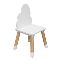 Rebecca Mobili Set Children Table and 2 Chairs White Wooden Baby Table and Playroom Games