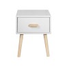 Table de chevet Mobili Rebecca Cassia 44x35x35 MDF Pin Blanc Marron Scandinave Partiellement Assemblé