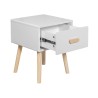 Comodino Mobili Rebecca Cassia 44x35x35 MDF Pino Bianco Marrone Scandinavo Parzialmente Montato