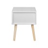 Table de chevet Mobili Rebecca Cassia 44x35x35 MDF Pin Blanc Marron Scandinave Partiellement Assemblé