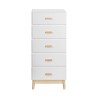 Chest Of Drawers Mobili Rebecca Myristica 115x50x40 MDF Pine White Brown Scandinavian To Assemble