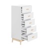 Kommode Mobili Rebecca Myristica 115x50x40 MDF Kiefer Weiß Braun Skandinavisch Zu Montieren