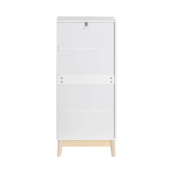 Commode Mobili Rebecca Myristica 115x50x40 MDF Pin Blanc Marron Scandinave À Monter