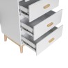 Cassettiera Mobili Rebecca Myristica 115x50x40 MDF Pino Bianco Marrone Scandinavo Da Montare